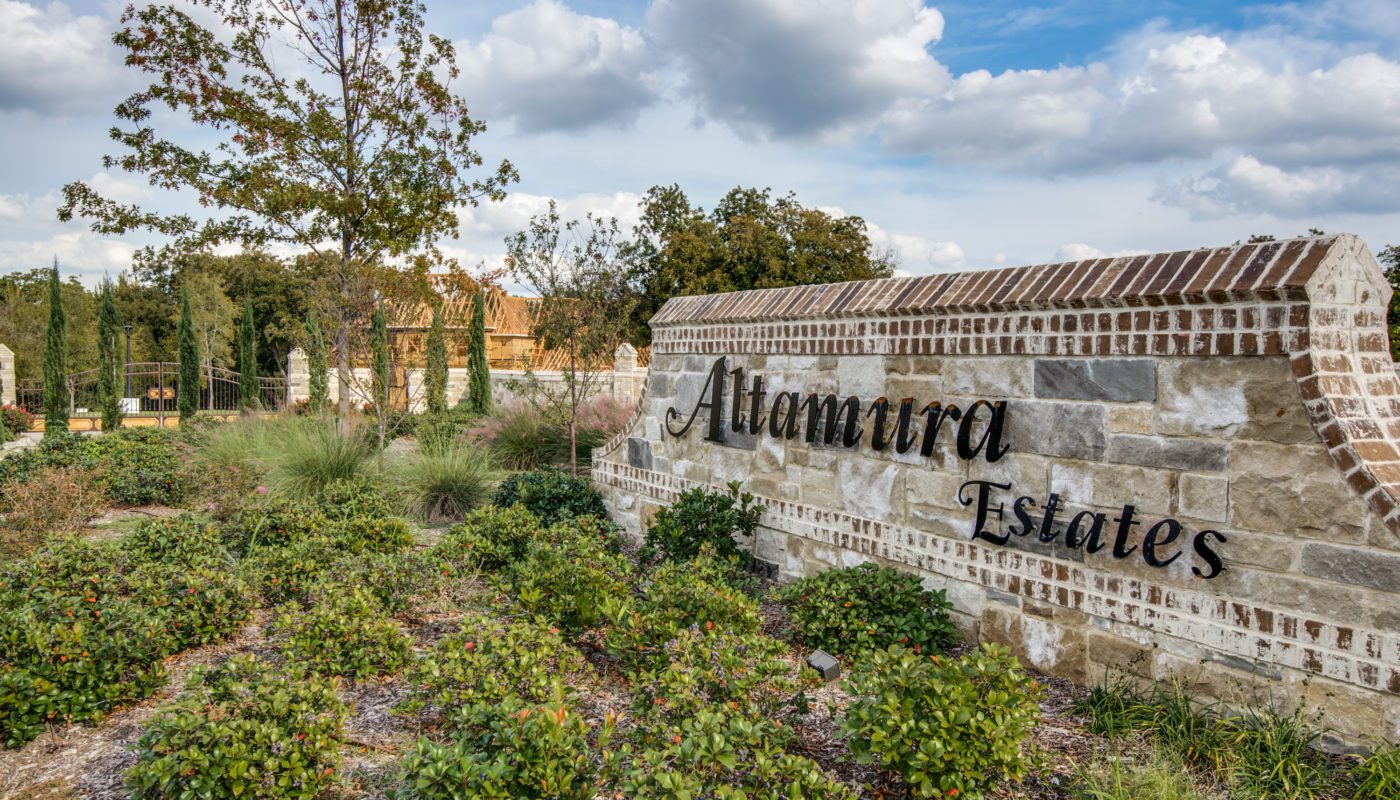 Altamura estates resort wall with its branding